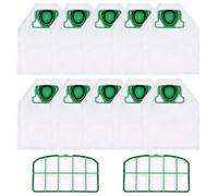 Neuytiky 10 Pièces Sacs D'aspirateur Avec 2 Filtres HEPA,Accessoires Sacs à Poussière Rechange,Kit Sac Aspirateur,pour Vorwerk Kobold VK200 FP200