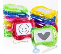 Neuytiky 12 Pcs Mini Ardoise Magique Porte-clés,Mini Ardoise Effacable Magnétique, Mini tableau à peindre,Mini Ardoise à Dessin Magique Jeu Educatif, Anniversaire des enfants Cadeaux de Noël