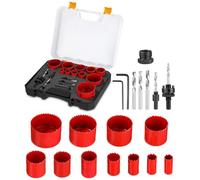 Neuytiky 19 Pièces Scie Cloche Bi-métal M42, Coffret de Scie Trépan avec Foret de Centrage et Support de Scie 19-68 mm, Profondeur de coupe 38mm, pour Percer Le Bois, Les Panneaux PVC et Le Métal