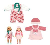 Neuytiky 2 Pièces Vêtements de Poupée pour New Born Baby Poupée,35-43 Cm Vetement Poupee,Accessoire Poupon(Poupées Non Incluses)