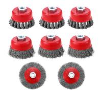 Neuytiky 8 Pièces Brosse Métallique pour Perceuse Meuleuse D'angle,Brosse Métallique Meuleuse de 75mm 100mm de Diamètre,pour Meuleuse,Enlèvement de Peinture de Rouille