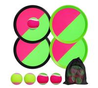 Neuytiky Balle Raquette Scratch Jeux, Jeu de Balle, 4 Raquettes et 2 Balles, pour 3+ Ans Enfant Fille Garcon Adulte Famille Enfants Lancer Catch Ball Jouet