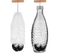 Neuytiky Goupillon pour Bouteilles - Poils de Nettoyage de 35 cm avec Poils durs et éponge Douce - Idéal pour Les Bouteilles en Verre et en Plastique