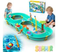 Neuytiky Table Eau Sable Enfant - Jeux d'eau Extérieur pour Enfants avec 37 Pièces, Table de Jeux Extérieur Enfant avec Bateaux et Accessoires, Jouet d'Été pour Enfants 3+ Ans
