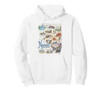 Nevada, NV, États-Unis, Carte, icônes, Las Vegas, Lake Tahoe, Reno Sweat à Capuche