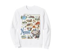 Nevada, NV, États-Unis, Carte, icônes, Las Vegas, Lake Tahoe, Reno Sweatshirt