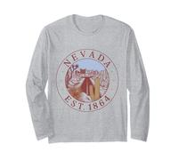 Nevada Vintage State 1864 Chemise Desert Road Cactus Manche Longue