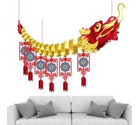 Nevalerra Bannière du Nouvel An chinois, toile de fond pour photo du Nouvel An chinois - Ensemble de décoration de l'année dragon Creative Dragon 2024 Bannière de la Fête Printemps, de
