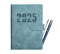 Nevalerra Cahier A5 2025 - Agenda avec système de couverture en cuir, A5 Journal A5, 1 page par jour, démarrez à tout moment et atteignez vos objectifs. Bloc-notes avec emploi du temps