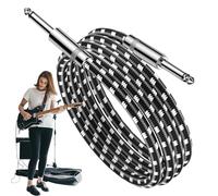Nevalerra Cordon de guitare Cordon d'ampli de 10 pieds pour guitare électrique - Connecteur droit Fire blindé pour le studio d'enregistrement en direct Pratique du clavier de basse Ukulele