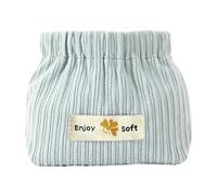 Nevalerra Corduroy Cosmetic Pouch - Soft Small Corduroy Makeup Bag, Fashionable Organizing Pouch | Elastic Opening, Spacious Portable Storage for Girls, Women, Ladies, Travel, Daily Use