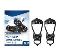 Nevalerra Crampon À Glace pour Chaussures | 2 Pièces 8 Agrafes Antidérapant Pointes Randonnée Hivernale - Semelle Anti-Dérapante pour Bottes De Neige Et Glace - pour Randonnée Escalade Alpinisme