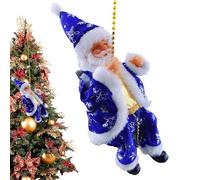 Nevalerra Décorations de sapin de Noël, Père Noël électrique grimpant avec chaîne de perles - Barbe blanche vieil homme pour centre commercial, crèche, accessoire de farce, intérieur, salon, entrée