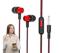 Nevalerra Écouteurs filaires avec câblage téléphonique pour cyclisme, écouteurs intra-auriculaires avec microphone et son stéréo Hi-Fi pour la marche et