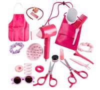 Nevalerra Ensemble de jeu pour salon de coiffure, accessoires de coiffure interactifs mignons - Kit de jeu de salon de coiffure avec fer à friser, pour , filles, maison, maternelle, salle de
