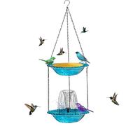 Nevalerra Fontaine Solaire pour Oiseaux avec | Arroseur résistant aux intempéries avec Plateau pour Nourriture | Fontaine Solaire à Eau | pour Jardin, Piscine, terrasse, Balcon, Cour, extérieur