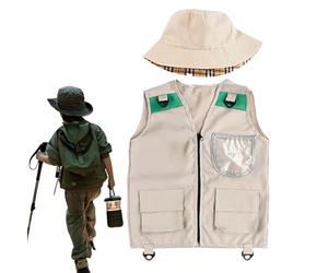 Nevalerra Gilet de pêche pour enfants, équipement de camping avec | Pour les excursions en plein air, l'exploration du zoo, les aventures : combine des vêtements prêts à l'aventure avec l'équipement