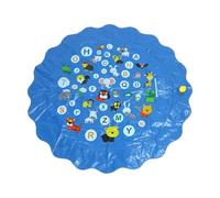 Nevalerra Jeux d'eau d'Extérieur de Type Arroseur,Bassin d'apprentissage de 1 m avec Lettres anglaises imprimées | Tapis de Jeu d'eau Éducatif Antidérapant,pour 2-10 Ans Fille Garçon Jardin Pelouse