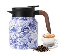 Nevalerra Motif floral vintage | Théière à fleurs avec filtre intégré | Cafetière chaude en acier inoxydable pratique pour la décoration intérieure du salon
