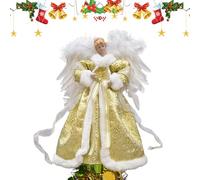 Nevalerra Pointe de sapin de Noël éclairée | Décorations LED | Ange fée pour sapin de Noël | Pour mariage, fête, fête, bar, maison, bibliothèque, bureau, jardin, patio, pelouse, extérieur, piscine