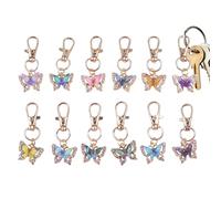Nevalerra Porte-clés papillon de la collection Vibrant - 12 pièces de breloques en résine arc-en-, ornements de pendentif de voiture pour sac léger | Cadeaux de retour pour les, les réunio