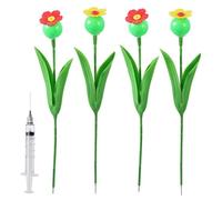 Nevalerra Pour oiseaux en plein air, eau pour oiseaux, distributeur d'eau pour colibri en forme de fleur, décoration de jardin avec prise de terre, abreuvoir autonome