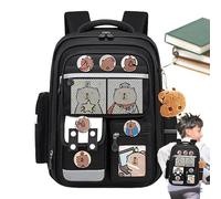 Nevalerra Sac à livres de voyage, sac Capybara - Sac d'école de dessin animé Ce sac à dos Capybara est fait de - Grand sac à dos étanche avec insigne de cartes, étiquette de sac, fournitures scolaires