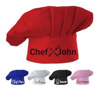 Nevaou Chapeau de chef personnalisé avec nom et texte - Chapeau de chef réglable professionnel pour homme et femme