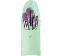Neve Cosmetics Lot de 8 pinceaux de voyage en pratique pochette vert menthe | "Pastel Pop"