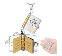 Neveance Collier avec pendentif « My Little Star Book » gravé pour fille avec pendentif ouvrable, chaîne de clavicule réglable en acier inoxydable pour femme, souvenir d'anniversaire, de Noël pour