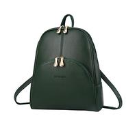Nevenka Sac a Dos Femme en Cuir PU Doux et Souple Cartable Fille à Fermeture Éclaire Sac Porté Dos Scolaire Fille avec Bandoulières Ajustables (Vert)