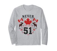 Never 51st State Canada Drapeau canadien Vintage Humour Hommes Manche Longue