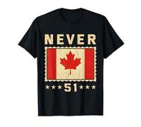 Never 51st State Canada Drapeau canadien Vintage Humour Hommes T-Shirt