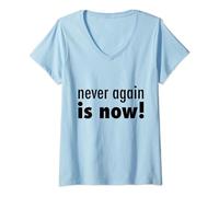 Never again is now T-Shirt avec Col en V