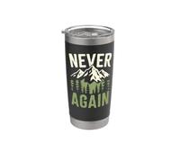 Never Again Montagnes Forêt Randonnée Camping Aventure Gobelet isotherme en acier inoxydable double paroi