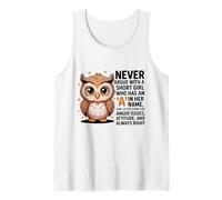 Never Argue with A Short Girl Who Has an 'A', Cute Owl Design Débardeur