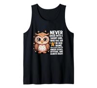 Never Argue with A Short Girl Who Has an 'A', Cute Owl Design Débardeur