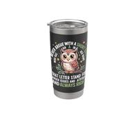 Never Argue With A Short Girl Who Has An 'A', Cute Owl Design Gobelet isotherme en acier inoxydable double paroi