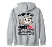 Never Argue with A Short Girl Who Has an 'A', Cute Owl Design Sweat à Capuche