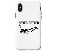 Never Better Skeleton Women Halloween Never Better Skull Men Coque pour iPhone X/XS