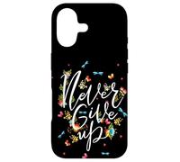 Never Ever Give Up Tee Shirt, Cool Novelty Quotes Graphic Coque pour iPhone 17