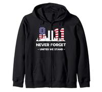 Never Forget 11 Septembre 2001 Memorial Day Drapeau américain Sweat à Capuche