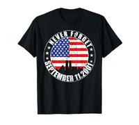 Never Forget 11 Septembre 2001 Memorial Day Drapeau américain T-Shirt