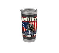 Never Forget 11 septembre 2001 Memorial Day Drapeau USA Gobelet isotherme en acier inoxydable double paroi