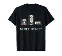 Never Forget Cassette à Disquette VHS rétro années 80 T-Shirt