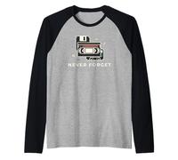 Never Forget Cassette pour Homme Old School Funny VHS Music Manche Raglan