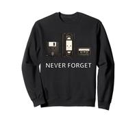 Never Forget Cassette rétro années 90 VHS Disquette Nostalgie Sweatshirt