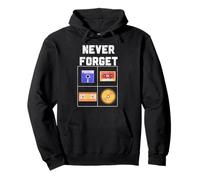 Never Forget Cassette Tape VHS CD Disquette Old School K7 Sweat à Capuche