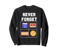 Never Forget Cassette Tape VHS CD Disquette Old School K7 Sweatshirt