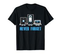 Never Forget Cassette Tape VHS Disquette années 90 Nostalgie T-Shirt